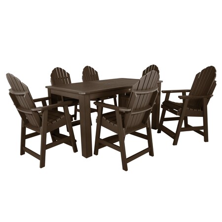 Highwood Usa Hamilton 7pc Rectangular Counter Height Outdoor Patio Furniture Dining Set 72 x 42 AD-ST7HM2CO4BA-ACE